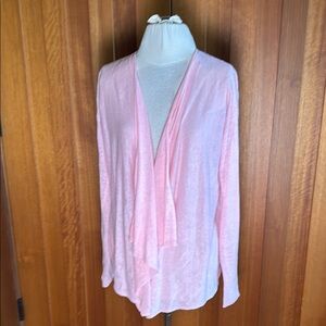 Tori Richard Pink Cardigan Sweater Lightweight Open Front